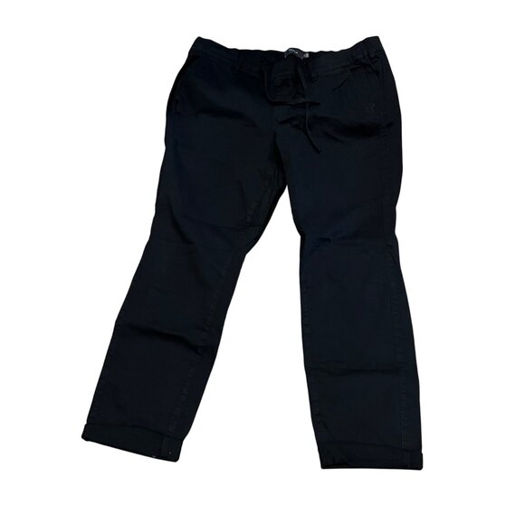 Torrid Black Elastic Waist Tapered‎ Pants 2R Relaxed Fit With Back Pockets - Picture 2 of 6